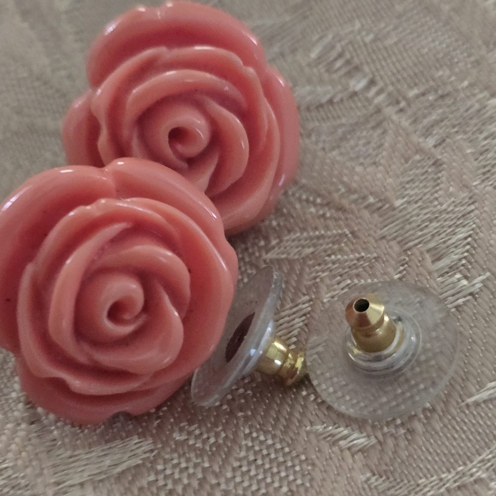 Betsey Johnson Pink Rose Earrings